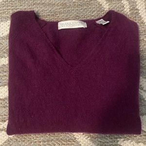 Dark purple Valerie Stevens 2 ply cashmere sweater size large